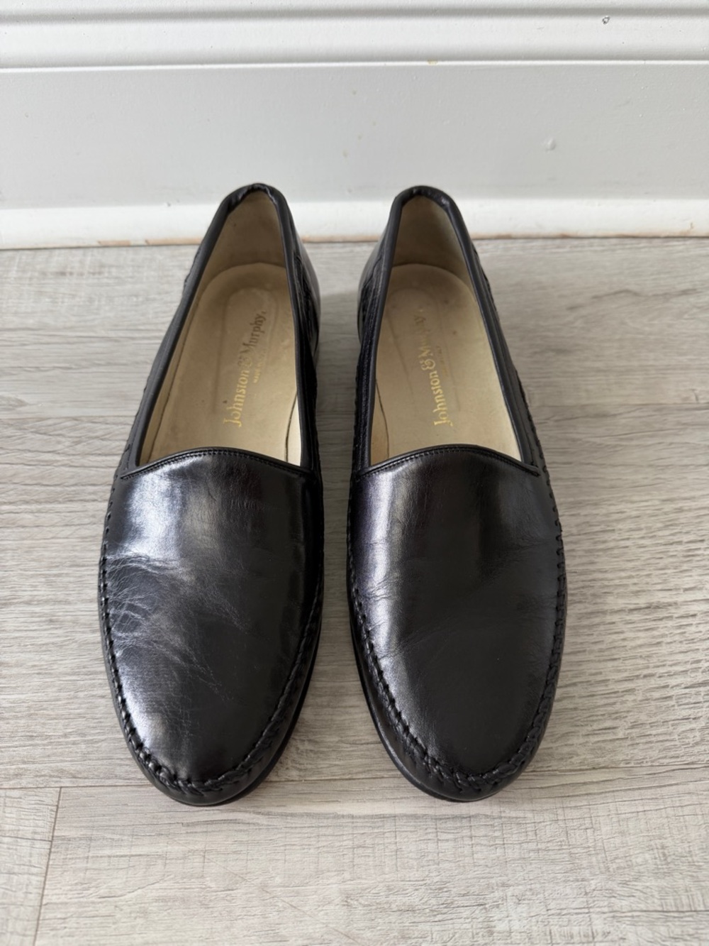Johnson & Murphy Black Leather Loafers